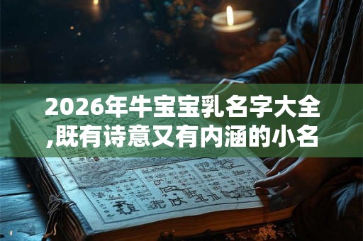 2026年牛宝宝乳名字大全,既有诗意又有内涵的小名推荐