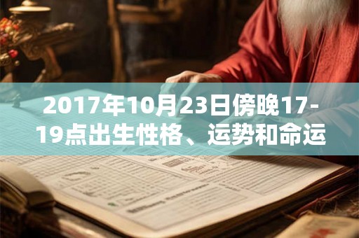 2017年10月23日傍晚17-19点出生性格、运势和命运