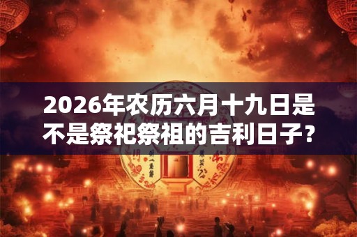 2026年农历六月十九日是不是祭祀祭祖的吉利日子？