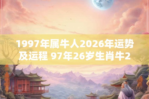 1997年属牛人2026年运势及运程 97年26岁生肖牛2026年每月运势