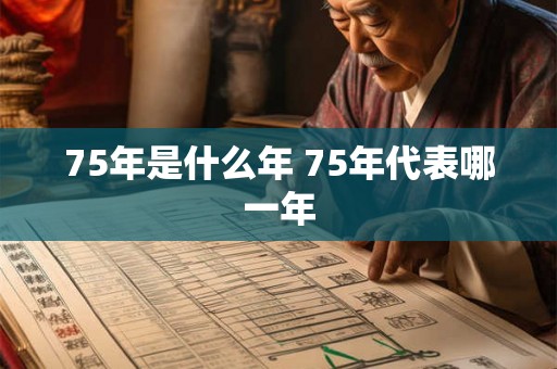 75年是什么年 75年代表哪一年