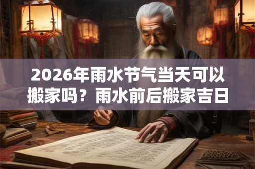 2026年雨水节气当天可以搬家吗？雨水前后搬家吉日推荐