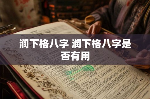 润下格八字 润下格八字是否有用