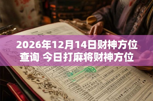 2026年12月14日财神方位查询 今日打麻将财神方位一览表