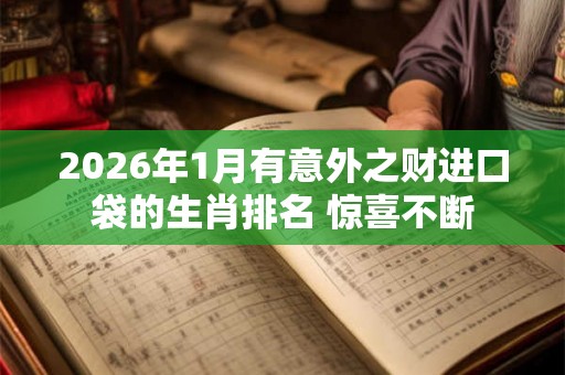 2026年1月有意外之财进口袋的生肖排名 惊喜不断 2026年1月有意外之财进口袋的生肖排名 惊喜不断