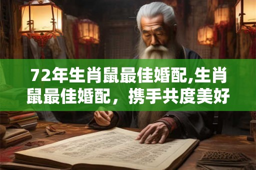 72年生肖鼠最佳婚配,生肖鼠最佳婚配，携手共度美好人生！