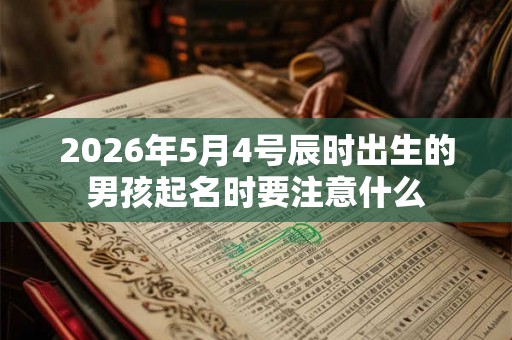2026年5月4号辰时出生的男孩起名时要注意什么