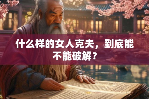 什么样的女人克夫，到底能不能破解？