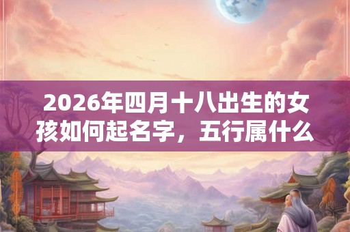 2026年四月十八出生的女孩如何起名字，五行属什么