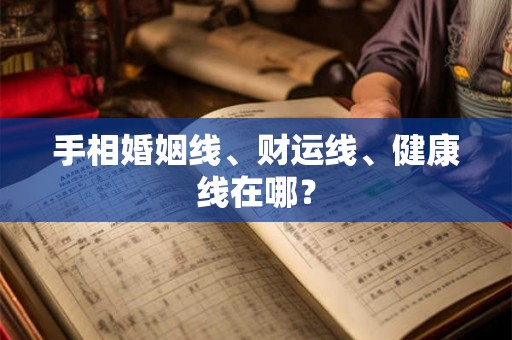 手相婚姻线、财运线、健康线在哪？