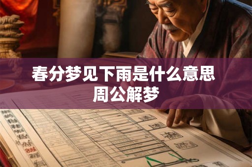 春分梦见下雨是什么意思 周公解梦