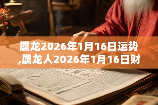 属龙2026年1月16日运势,属龙人2026年1月16日财运,生肖龙2026年1月16日运势 属龙2026年1月16日运势,属龙人2026年1月16日财运,生肖龙2026年1月16日运势