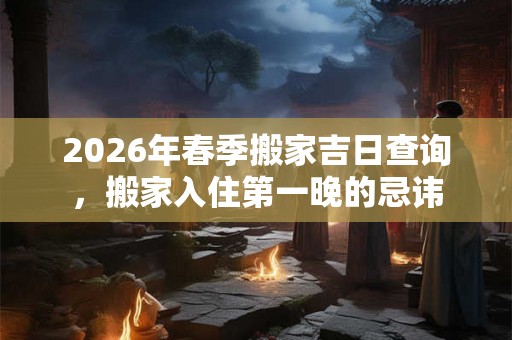 2026年春季搬家吉日查询，搬家入住第一晚的忌讳