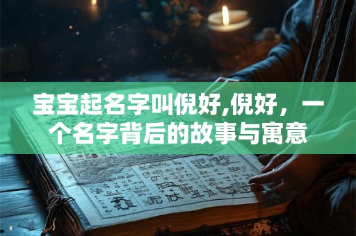 宝宝起名字叫倪好,倪好，一个名字背后的故事与寓意