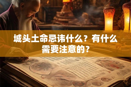 城头土命忌讳什么？有什么需要注意的？