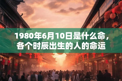 1980年6月10日是什么命，各个时辰出生的人的命运