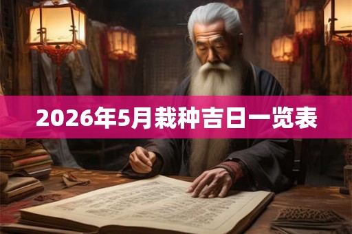 2026年5月栽种吉日一览表
