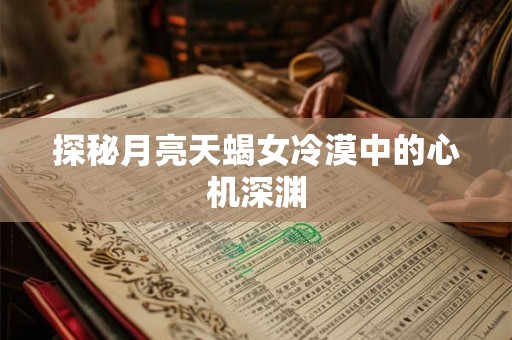 探秘月亮天蝎女冷漠中的心机深渊