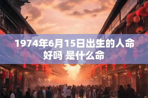 1974年6月15日出生的人命好吗 是什么命