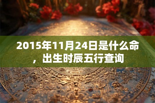 2015年11月24日是什么命，出生时辰五行查询