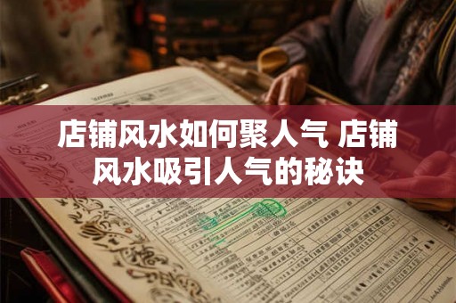 店铺风水如何聚人气 店铺风水吸引人气的秘诀