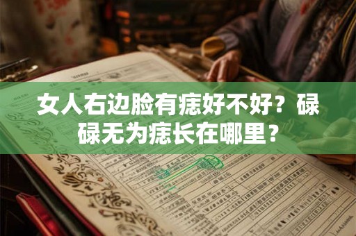 女人右边脸有痣好不好？碌碌无为痣长在哪里？