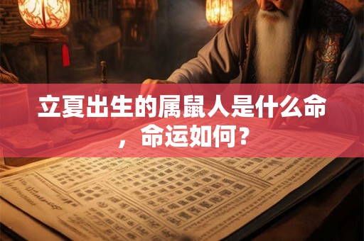 立夏出生的属鼠人是什么命，命运如何？