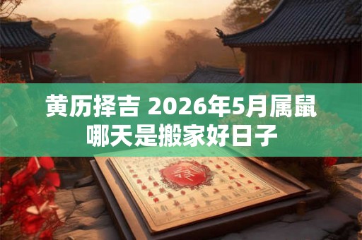 黄历择吉 2026年5月属鼠哪天是搬家好日子