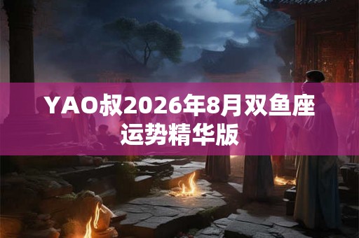 YAO叔2026年8月双鱼座运势精华版