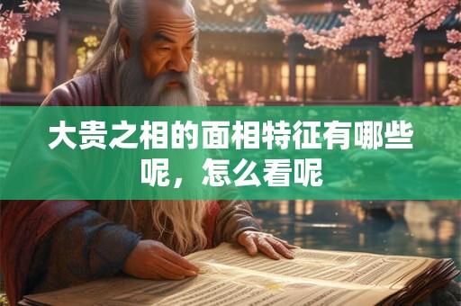 大贵之相的面相特征有哪些呢，怎么看呢