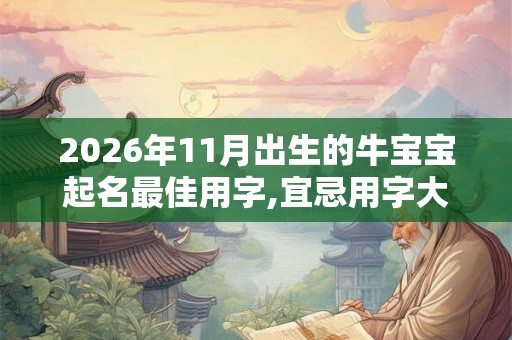 2026年11月出生的牛宝宝起名最佳用字,宜忌用字大全
