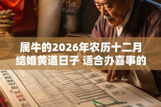 属牛的2026年农历十二月结婚黄道日子 适合办喜事的日期