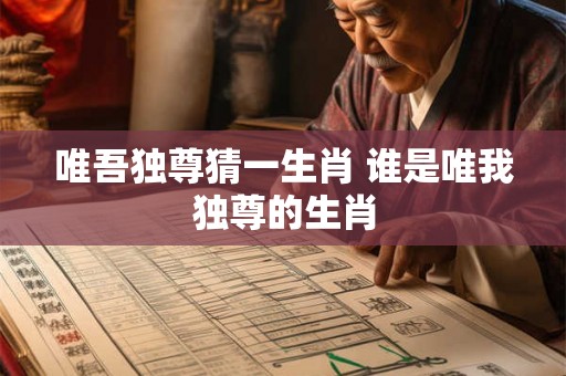 唯吾独尊猜一生肖 谁是唯我独尊的生肖