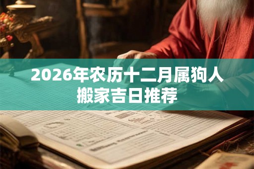 2026年农历十二月属狗人搬家吉日推荐