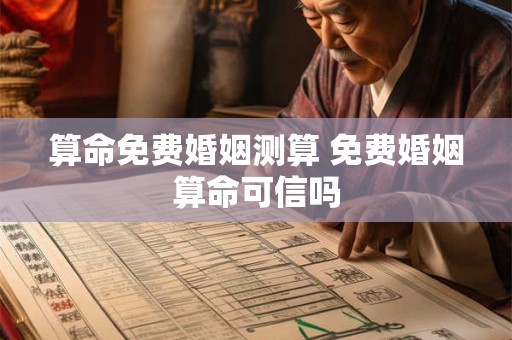 算命免费婚姻测算 免费婚姻算命可信吗