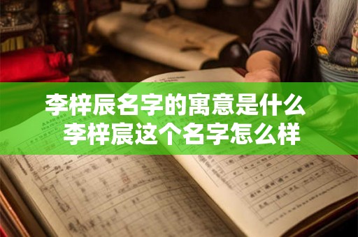 李梓辰名字的寓意是什么  李梓宸这个名字怎么样