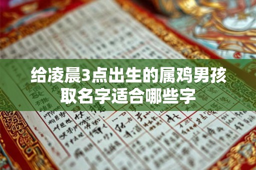给凌晨3点出生的属鸡男孩取名字适合哪些字