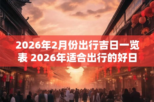 2026年2月份出行吉日一览表 2026年适合出行的好日子