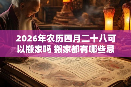 2026年农历四月二十八可以搬家吗 搬家都有哪些忌讳 2026年农历四月二十八可以搬家吗 搬家都有哪些忌讳