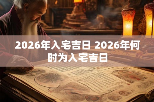 2026年入宅吉日 2026年何时为入宅吉日