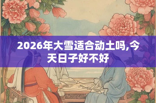 2026年大雪适合动土吗,今天日子好不好