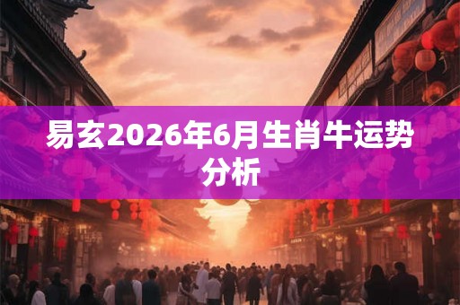 易玄2026年6月生肖牛运势分析 易玄2026年6月生肖牛运势分析