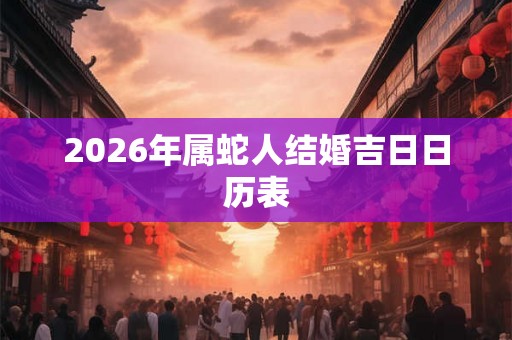 2026年属蛇人结婚吉日日历表 2026年属蛇人结婚吉日日历表