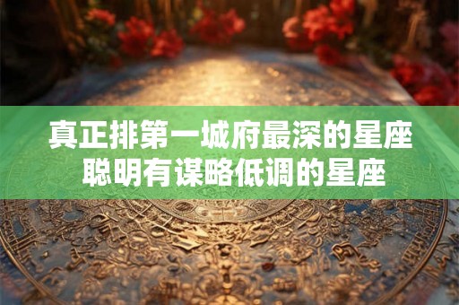 真正排第一城府最深的星座 聪明有谋略低调的星座