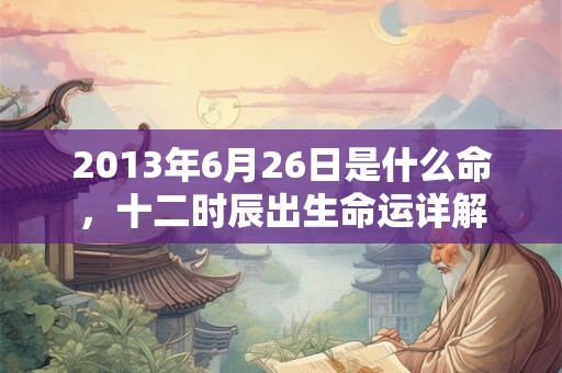 2013年6月26日是什么命，十二时辰出生命运详解