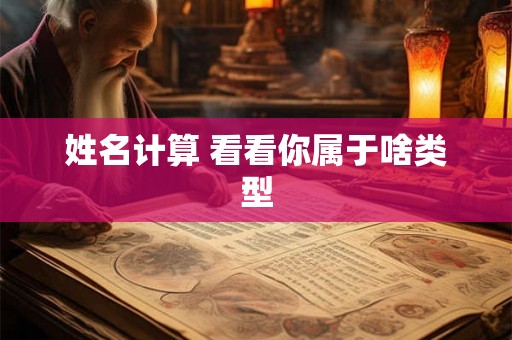 姓名计算 看看你属于啥类型
