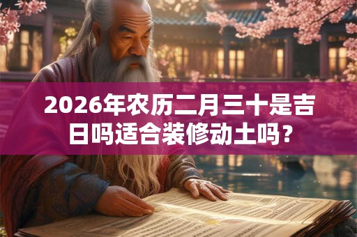 2026年农历二月三十是吉日吗适合装修动土吗？
