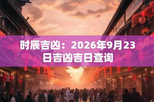 时辰吉凶：2026年9月23日吉凶吉日查询