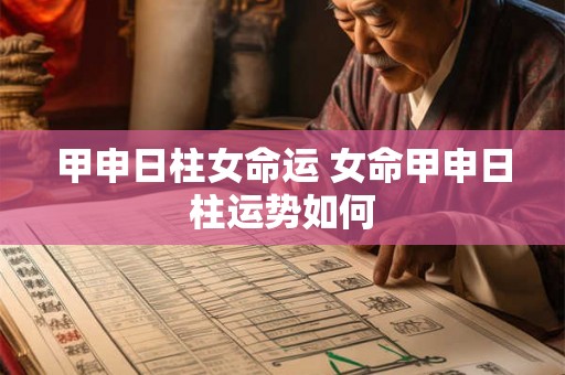甲申日柱女命运 女命甲申日柱运势如何 甲申日柱女命运 女命甲申日柱运势如何