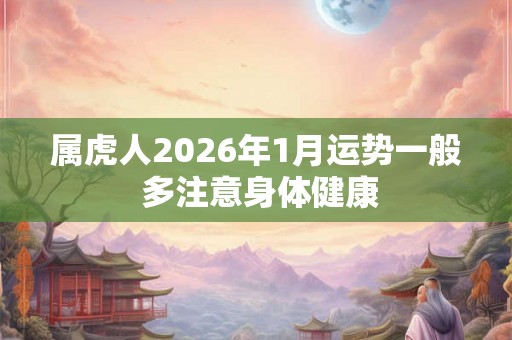 属虎人2026年1月运势一般 多注意身体健康